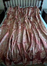 Stunning Huge Vintage 1930's Hollywood Regency Rayon Damask Brocade Curtain picture
