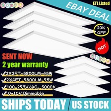 2x4 2x2 LED Flat Panel Troffer Light 5000K Dimmable Drop Ceiling Light, 100-277V picture