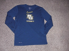 MARQUETTE WARRIORS blue Nike Dri Fit athletic long sleeve shirt men's Large picture
