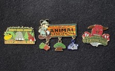 Disney Animal Kingdom Pins Step Into Wild Dinosaur Safari Mickey 3 Dangle Charms picture