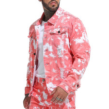 Ranmcc Mens Elastic Ripped Denim Jacket Vintage Washed Frayed Trucker Coat picture
