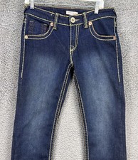 Vtg True Religion Jeans Women 30 Limited Edition 0001-1205 Blue Heavy Stitch Y2K picture