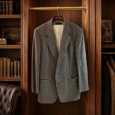 1990s–early 2000s Brooks Brothers Men's Glen Plaid Tweed Sport Coat picture