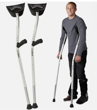 Mobilegs Ultra Ergonomic Underarm Crutches Pair Adjustable 4'11