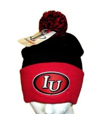 Indiana Hoosiers Vintage 90s Logo Athletic Mens Cuff Pom Beanie Winter Hat New picture