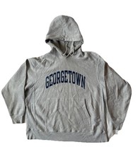 Vintage 90s Champion Reverse Weave Georgetown University Hoodie, Grey, Size XL picture