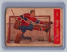 1957-58 Parkhurst - Jacques Plante #15 Set Filler - Poor Creases  picture