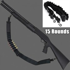 Tactical Shotgun Sling 15 Rounds 2 Point Gun Sling 12/20 Gauge Shell Ammo Pouch picture