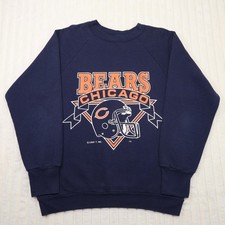 Vintage 97s Logo 7 Chicago Bears NFL Crewneck Sweatshirt Navy Blue picture