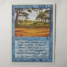 Signed Phantasmal Terrain Signed  By Artist Dameon Willich MTG Magic See Pics picture