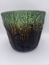 Antique 1920's Weller Forest pottery jardiniere planter LARGE 9.5