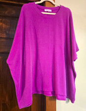 Discount Divas Boutique 1X Fushia Ribbed Knit Tunic 3/4 Sleeve Pullover picture