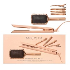 Kristin Ess Hair Signature Styling Set 3-in-1 6 Piece Ceramic Flat Iron & Brush picture