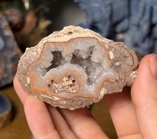 Baker Ranch Agate Specimen | Pink Druzy Crystal Cave, Fortification Banding picture