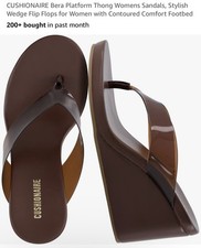 CUSHIONAIRE Platform women’s wedge sandals . Contour comfort foot bed SZ 7M NIB picture