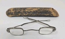 Vintage Antique Otters 18 Century Spectacles Glasses Metal Frame w/ Case PB5 picture