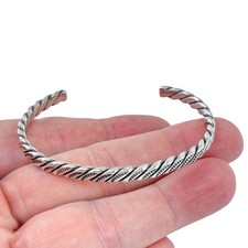 Vintage Sterling Silver 925  Southwest Hand Tooled Cuff Bracelet | 6.5