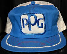 Vintage PPG Industries Swingster USA Rope Trucker Hat Blue Mesh Snapback picture