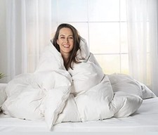 ComfyDown Goose Down White Comforter - Made in USA - 100% Egyptian Cotton picture