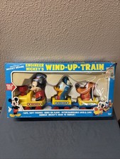 Walt Disney Mickey Mouse Vintage ILLCO Wind Up Train Kids Toys In Original Box picture