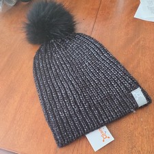 Orange Theory Knitted Beanie Hat Puff Fitness black/silver limited edition  picture