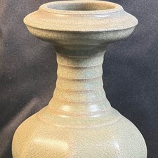 Chinese Ge Guan Style Crackle Glaze Octagonal Vase Republic Late Qing Celadon picture