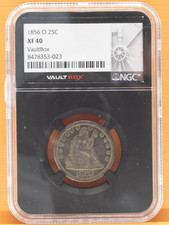 1856-O Seated Liberty Quarter NGC XF40 25C Silver Coin New Orleans Mint picture