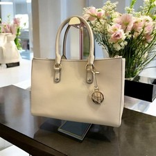 Henri Bendel Cream Saffiano Leather West 57th St Satchel NWOT w/ Crossbody Strap picture