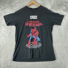 Marvel Kith Spider-Man Shirt Mens Medium Black Avengers Comic Box Logo Tee picture