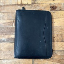 Black Genuine Leather Day-Timer Organizer 7-Ring Binder 10.5