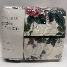 NEW Waverly King Sheet Set Garden Room Pleasant Valley Vintage 2000 4pc Cottage picture