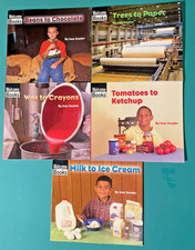 Scholastic Welcome Books How Things Are Made Lot 5 Beans Wax Tomatoes Paper EXC picture
