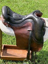 Ortho-Flex Brown & Black Leather English or Endurance Saddle 21” Seat picture