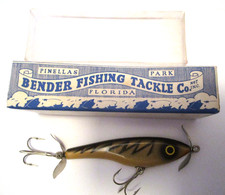 NOS VINTAGE UNFISHED BENDER FISHING TACKLE Co POTBELLY No. 90 W.L.S. LURE in BOX picture