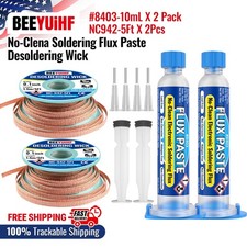 BEEYUIHF 2PCS 10mL No Clean Soldering Flux, 2PCS Desoldering Wick Braid 5ft  picture