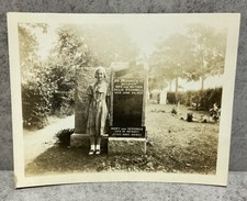 1930s Photo Girl Posing at Family Gravestone O'Connell Cemetery Plot picture
