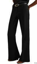 Reiss women's Gabi Flare Leg Black Pants Slacks - size 8 - retail $195 picture
