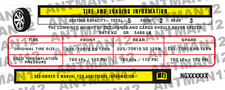 VEHICLE TRUCK and CAR VIN # Label Decal Tire Information 3M professional STICKER picture
