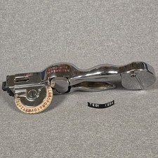 Vintage Dymo-Mite Tapewriter Metal Label Maker Embosser Chrome Manual Handheld picture