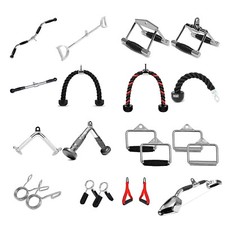 Home Gym Attachments Tricep Rope Lat Bar Press Down Cable Machine Curl Pull down picture