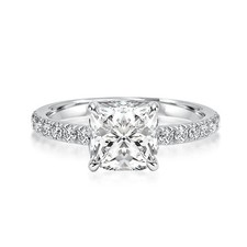 Rodiffy Moissanite 2.0 Ct  Square Cushion Promise Bridal Ring picture