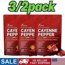 FREE SHIP 3/2PACK Cayenne Pepper Softgels Supplement - 240 Capsules NEW picture