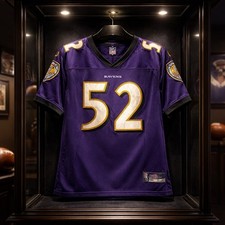 Reebok Baltimore Ravens Ray Lewis NFL Jersey Mens Medium Purple #52 Vintage 2004 picture