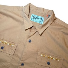 Howler Brothers Mens Large Brown Gaucho Short Sleeve Cotton Button Down Shirt picture