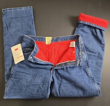 NWT Wrangler Fleece Lined Rugged Wear Thermal Jeans Blue 32x32 Thinsulate 3M NEW picture