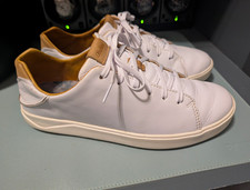 OluKai Lae'ahi Ahi Men's Leather Lace-Up Sneaker White/Tan Rubber Sole Size 10.5 picture