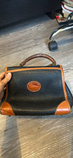 Dooney & Bourke Small Black/Brown Satchel Top Handle Turn Lock picture