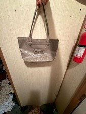 Guess Logo Embossed Metallic Tote Bag Bronze picture