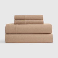 NWOT Quince Full European Linen Sheet Set in Latte picture