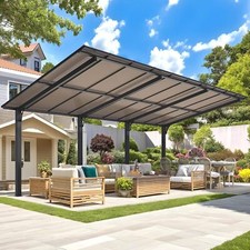 Gazebo Outdoor Pergola for Patio, Freestanding Lean to Hard Top Grill Gazebo picture